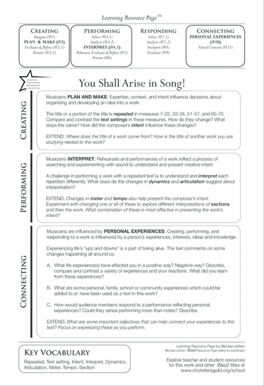 You Shall Arise in Song! (SSA) SSA scores gallery preview page 3