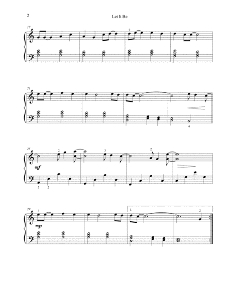 Let It Be - intermediate piano image number null