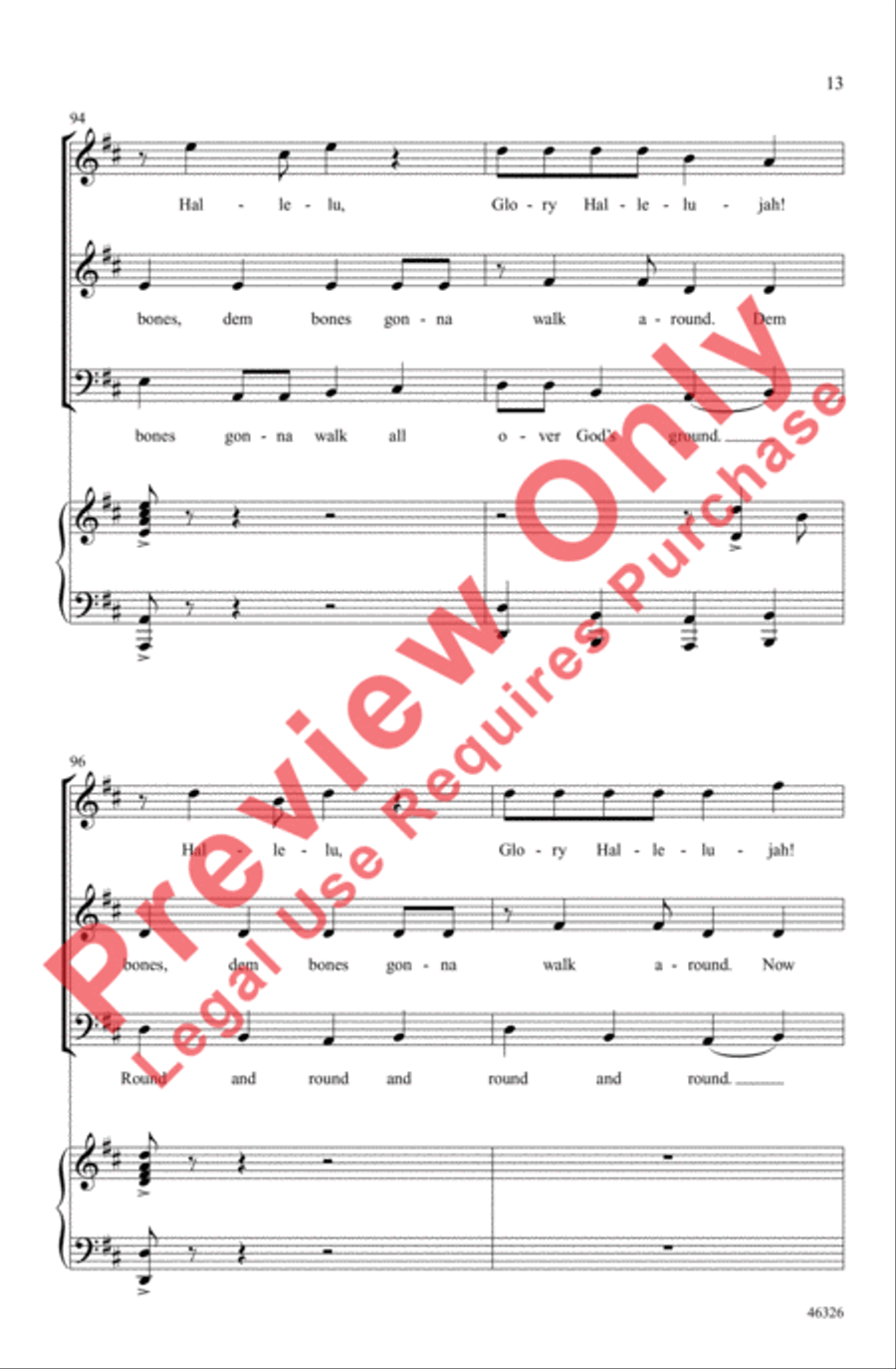 Dry Bones 3-Part scores gallery preview page 13