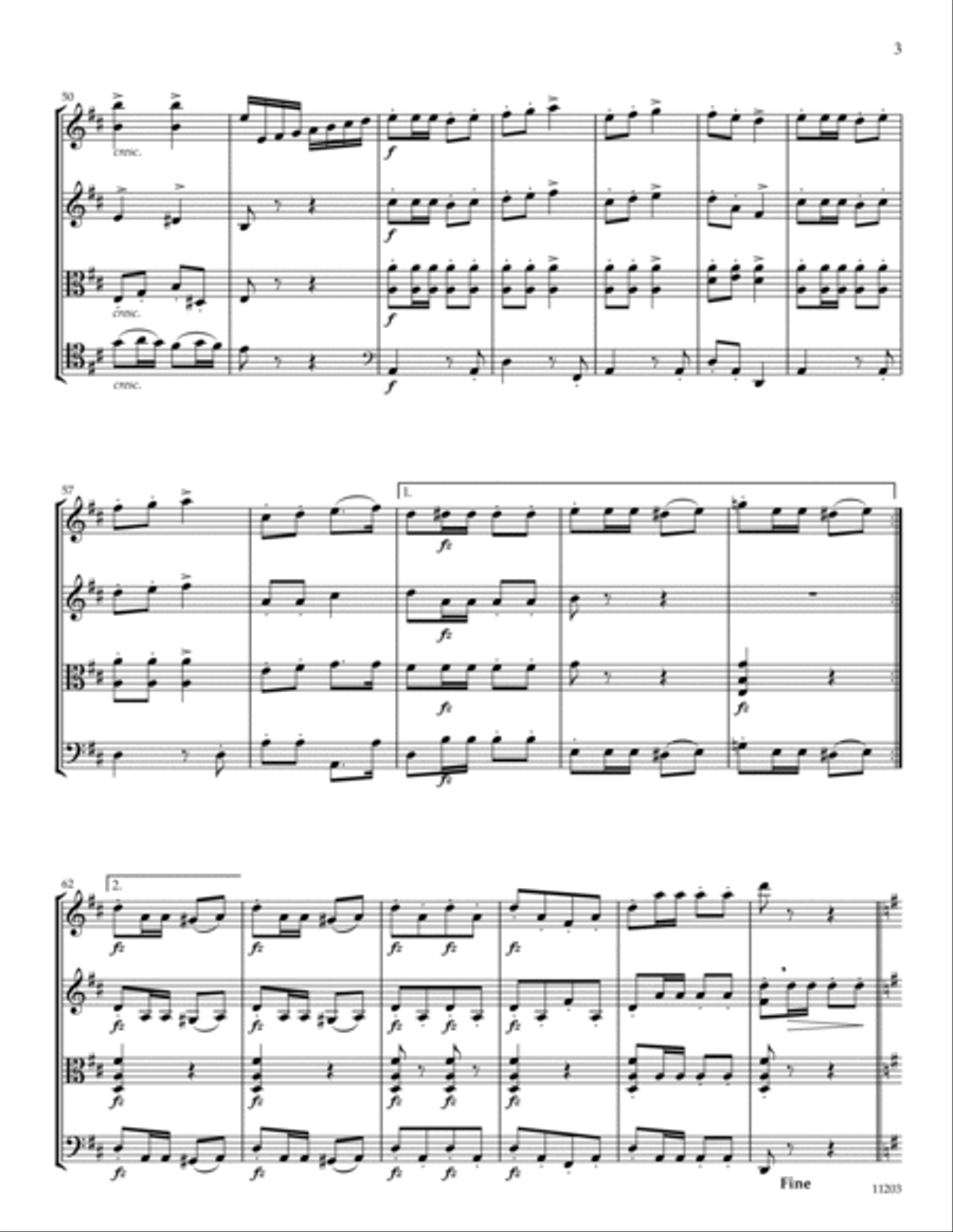 Marche Militaire #1 String Quartet scores gallery preview page 3
