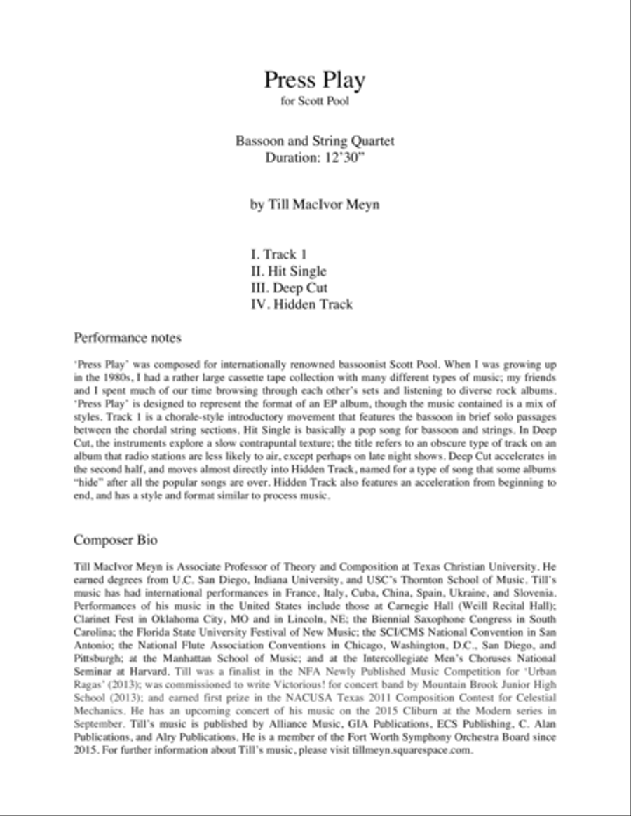 Press Play Chamber Orchestra scores gallery preview page 2