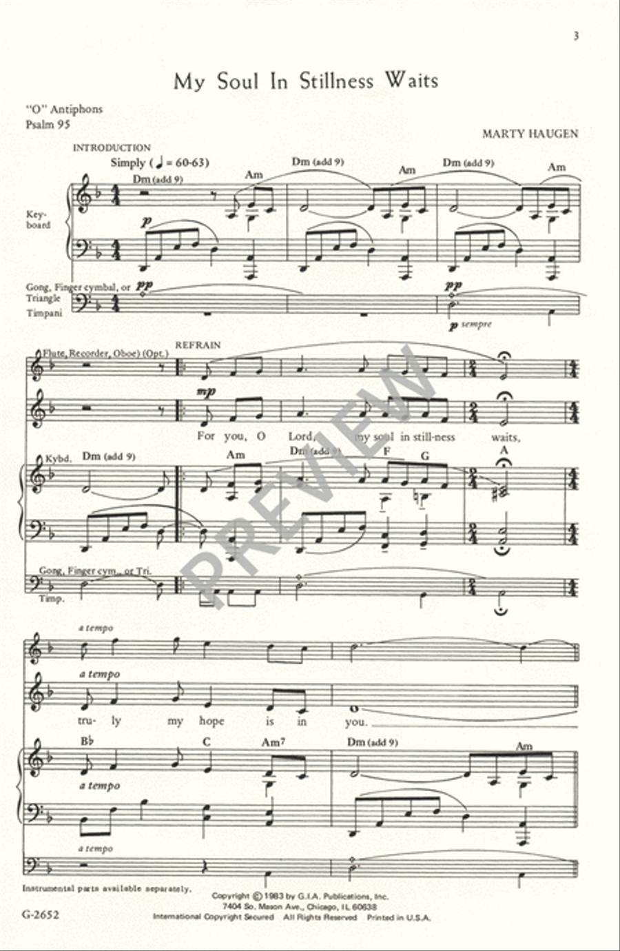 My Soul in Stillness Waits Unison Choir scores gallery preview page 4