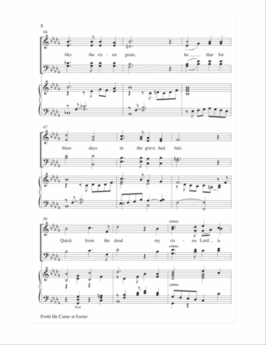 Forth He Came at Easter Choir scores gallery preview page 8