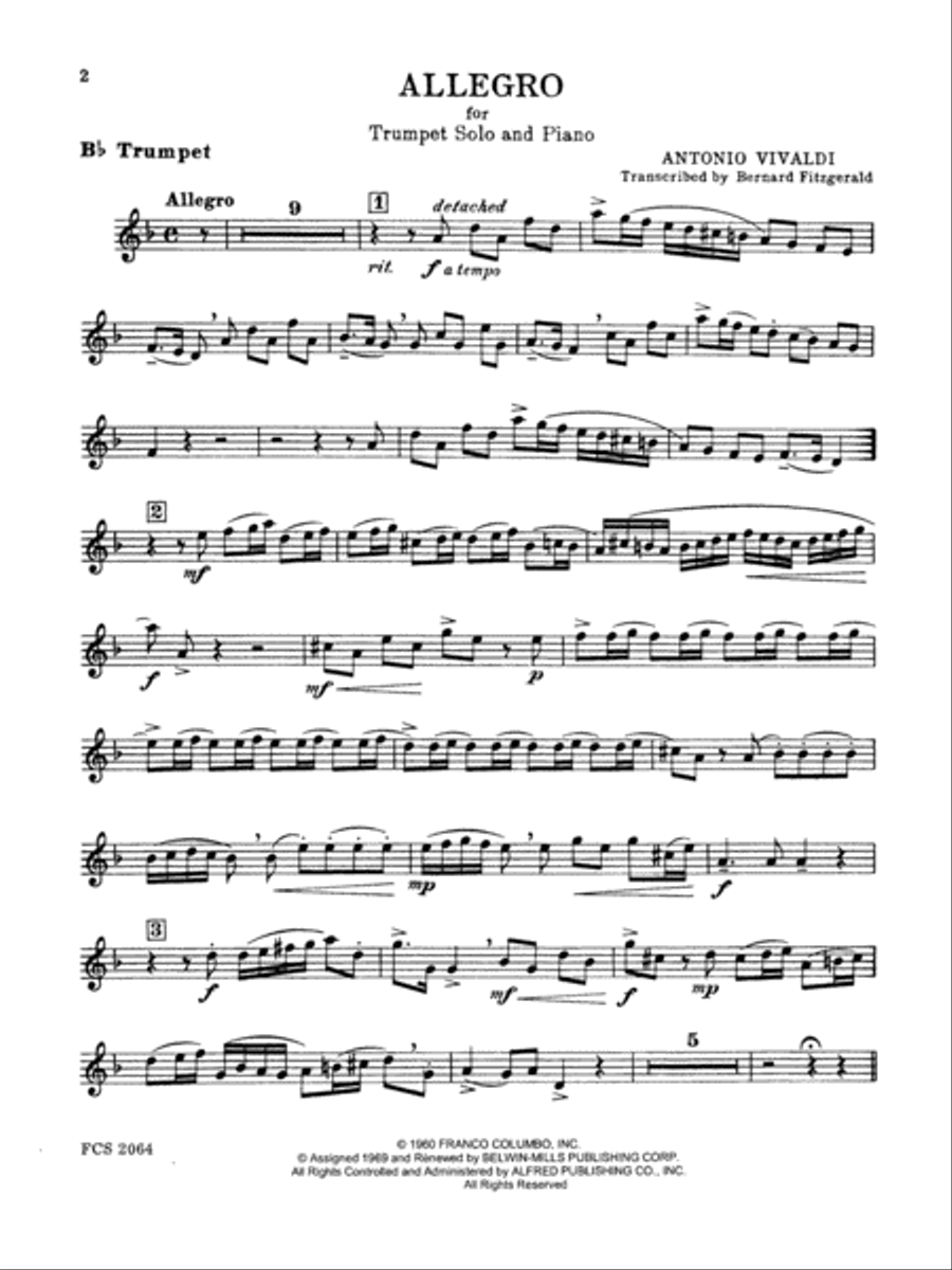 Allegro (based on Aria del Vagante from Juditha Triumphans) Small Ensemble scores gallery preview page 2