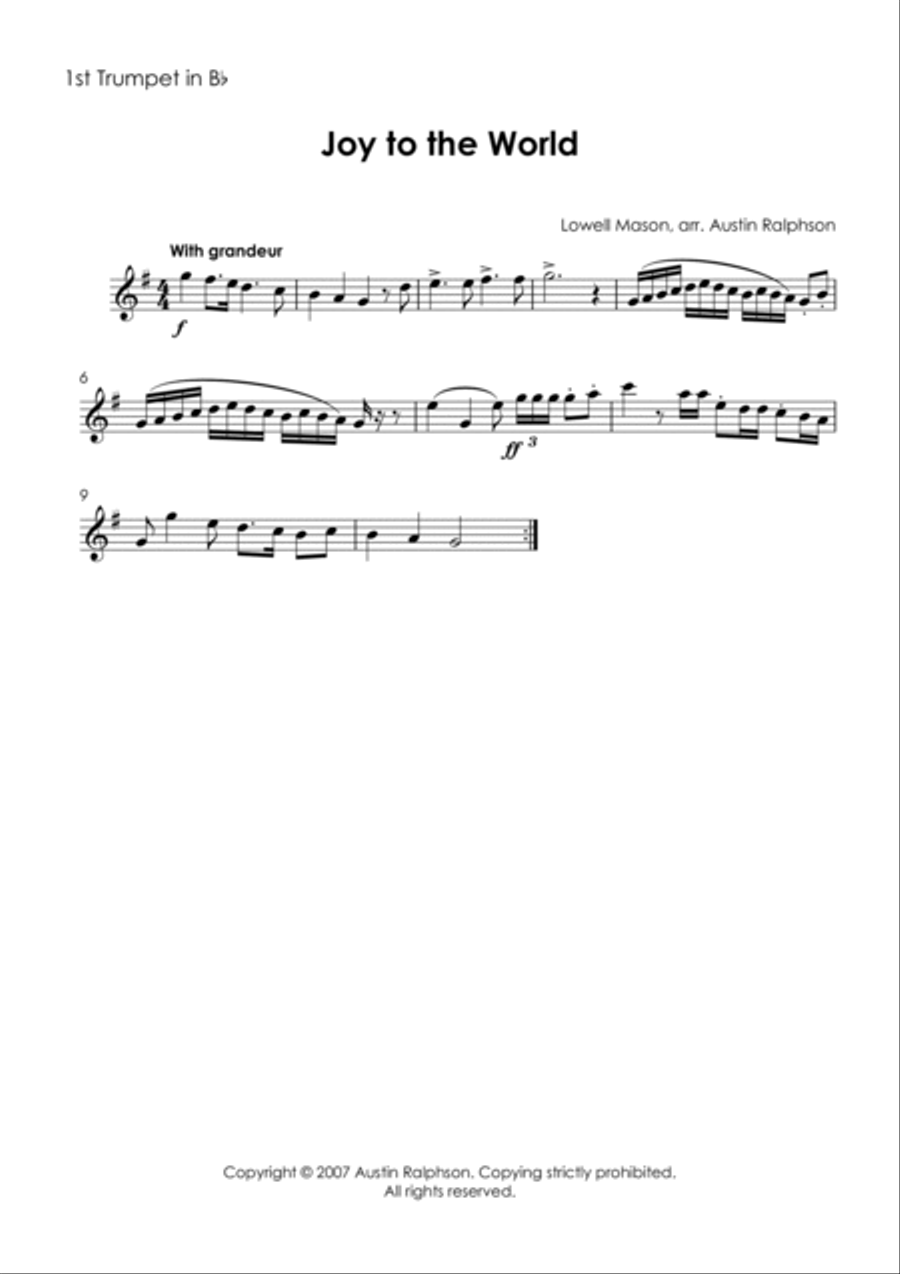 Joy To the World - brass quintet Brass Quintet scores gallery preview page 3