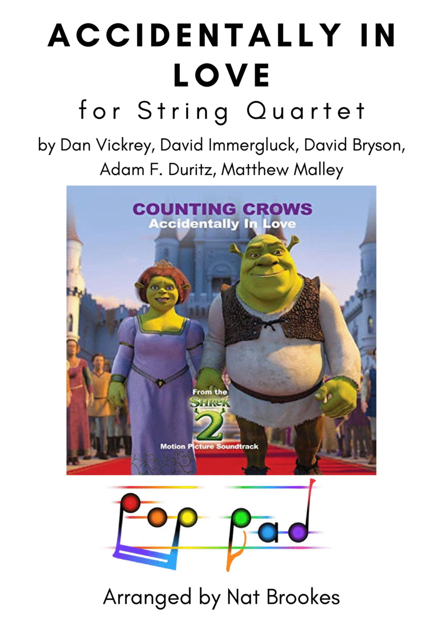 Accidentally In Love String Quartet scores gallery preview page 1