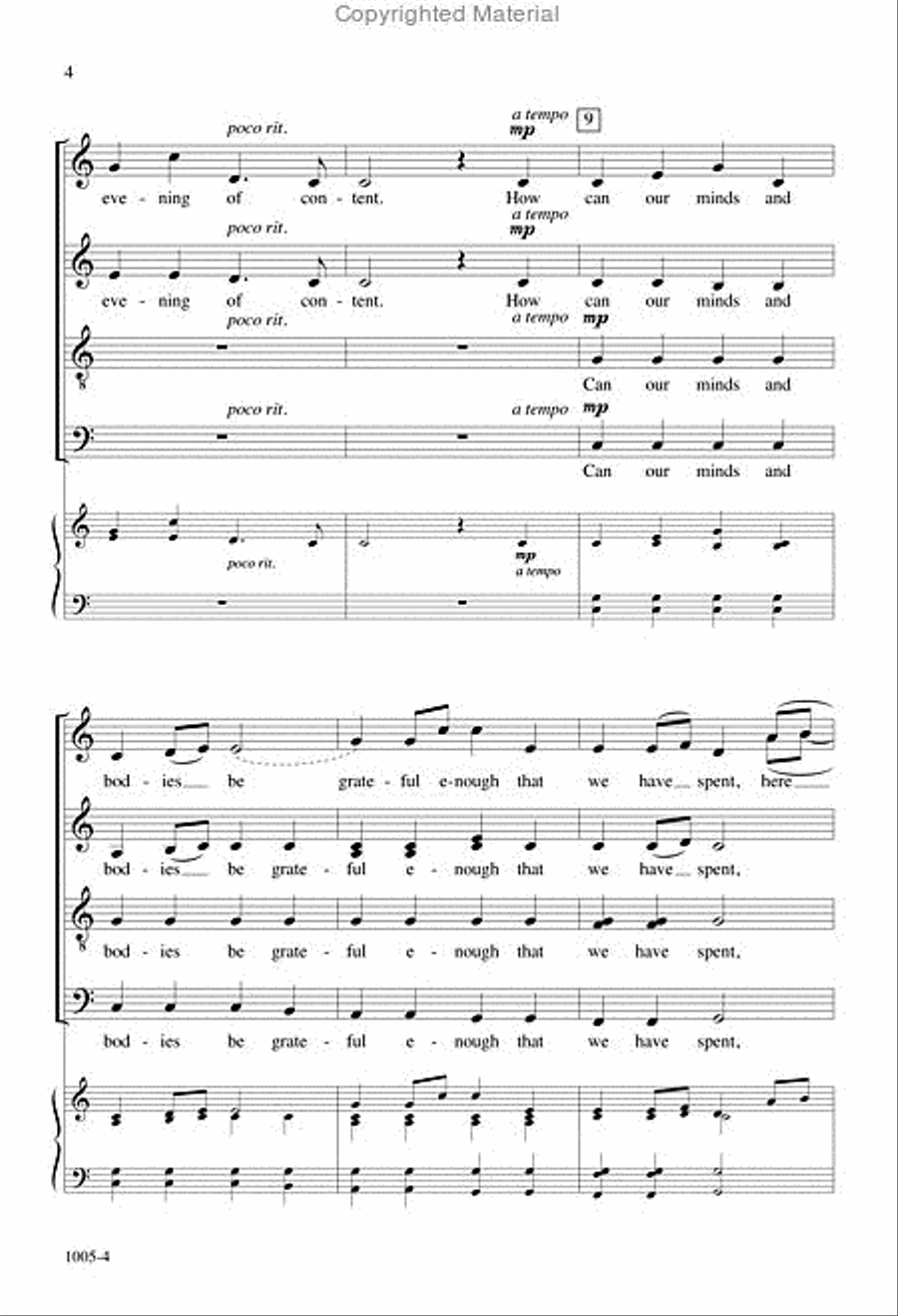 Grace Before Sleep - SATB divisi Octavo image number null