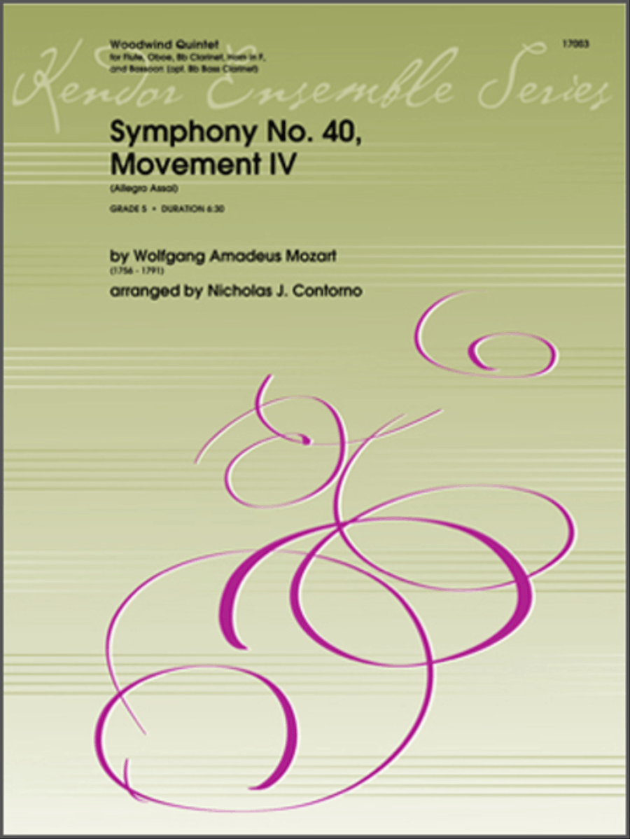 Symphony No. 40, Movement IV (Allegro Assai) Woodwind Quintet scores gallery preview page 1