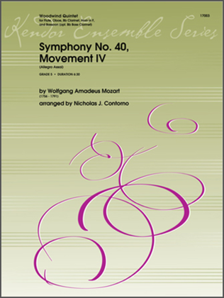 Book cover for Symphony No. 40, Movement IV (Allegro Assai)