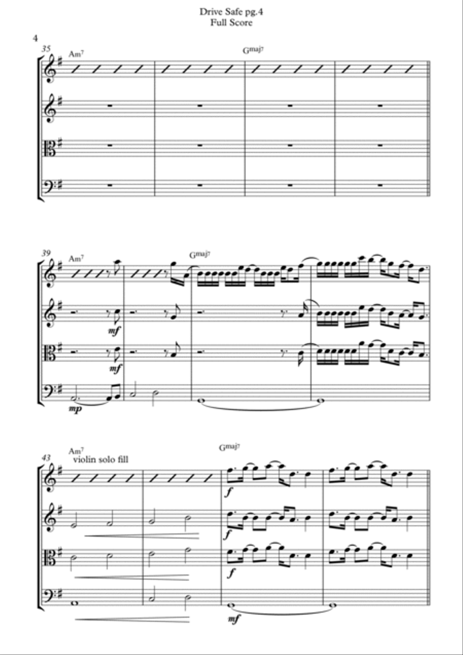 Drive Safe String Quartet scores gallery preview page 4