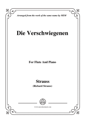 Book cover for Richard Strauss-Die Verschwiegenen, for Flute and Piano