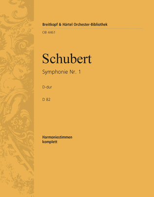 Book cover for Symphony No. 1 in D major D 82