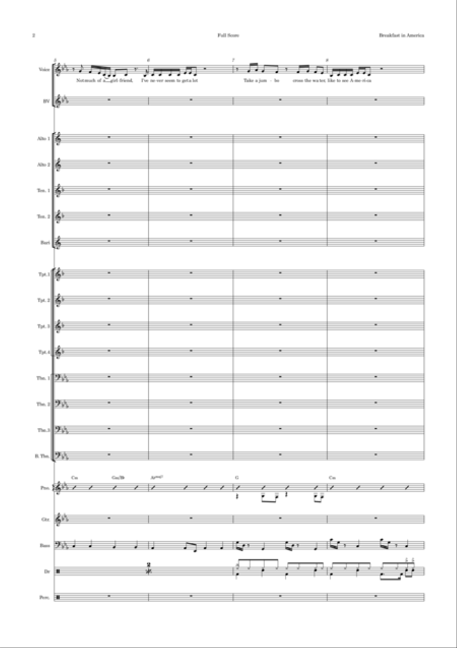 Breakfast In America Jazz Ensemble scores gallery preview page 2