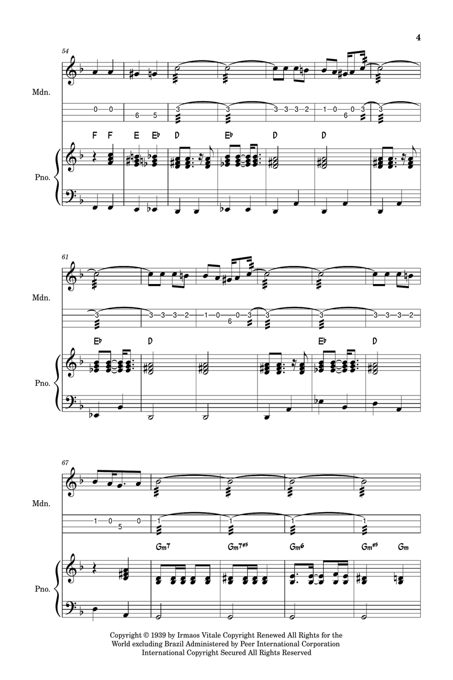Aquarela Brasileira (Aquarela Do Brasil) (Brasil) Mandolin scores gallery preview page 4