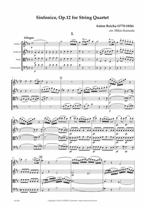 Sinfonico, Op.12 for String Quartet