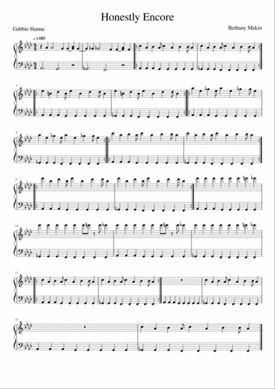 Honestly Encore Voice scores gallery preview page 1