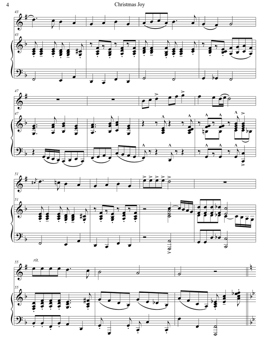 Christmas Joy - Medley of Five Joyous Christmas Carols B-Flat Clarinet scores gallery preview page 5