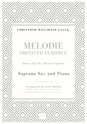 Melodie from Orfeo ed Euridice - Soprano Sax and Piano (Full Score and Parts)