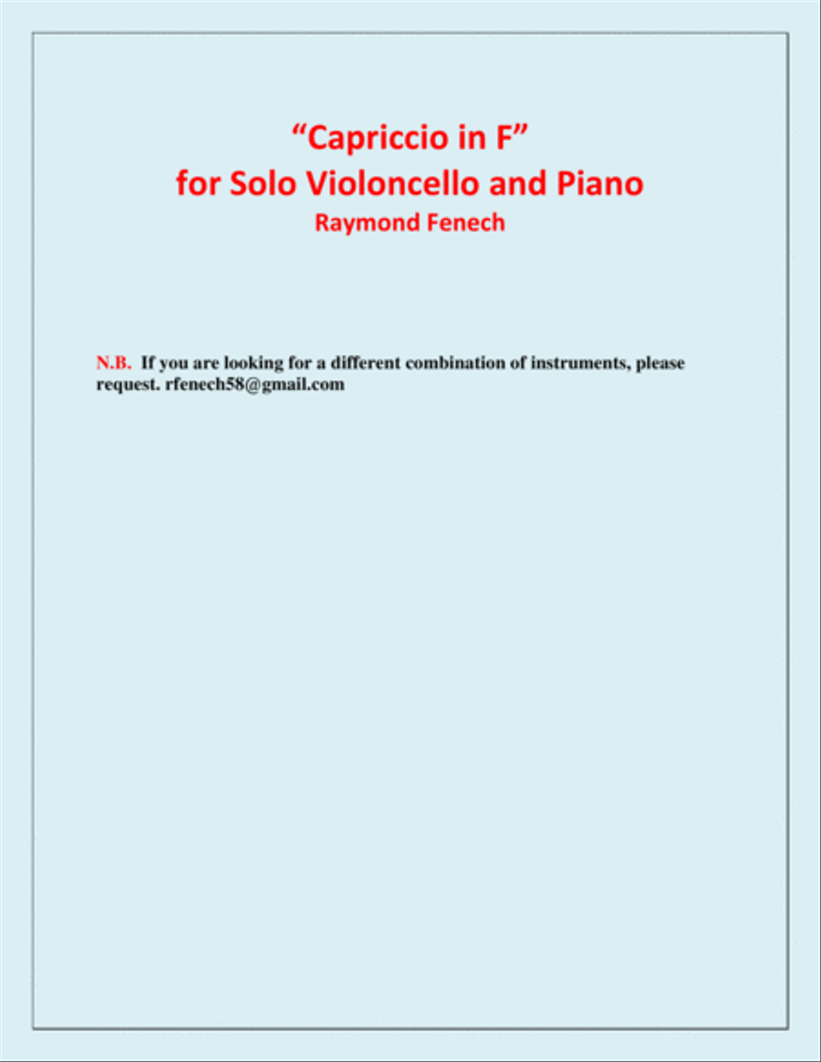 Capriccio in F - For Solo Violoncello and Piano Piano scores gallery preview page 3