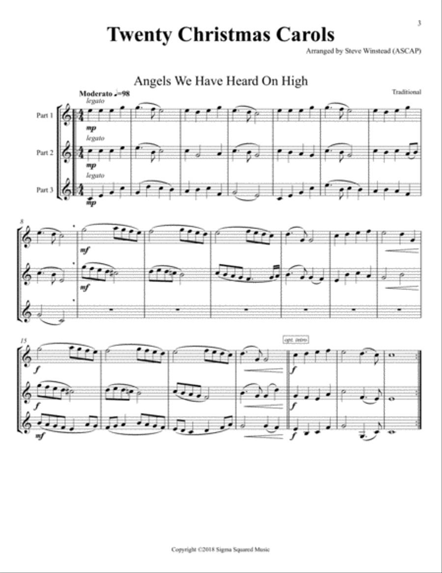 Twenty Christmas Carols for String Trio String Trio scores gallery preview page 3