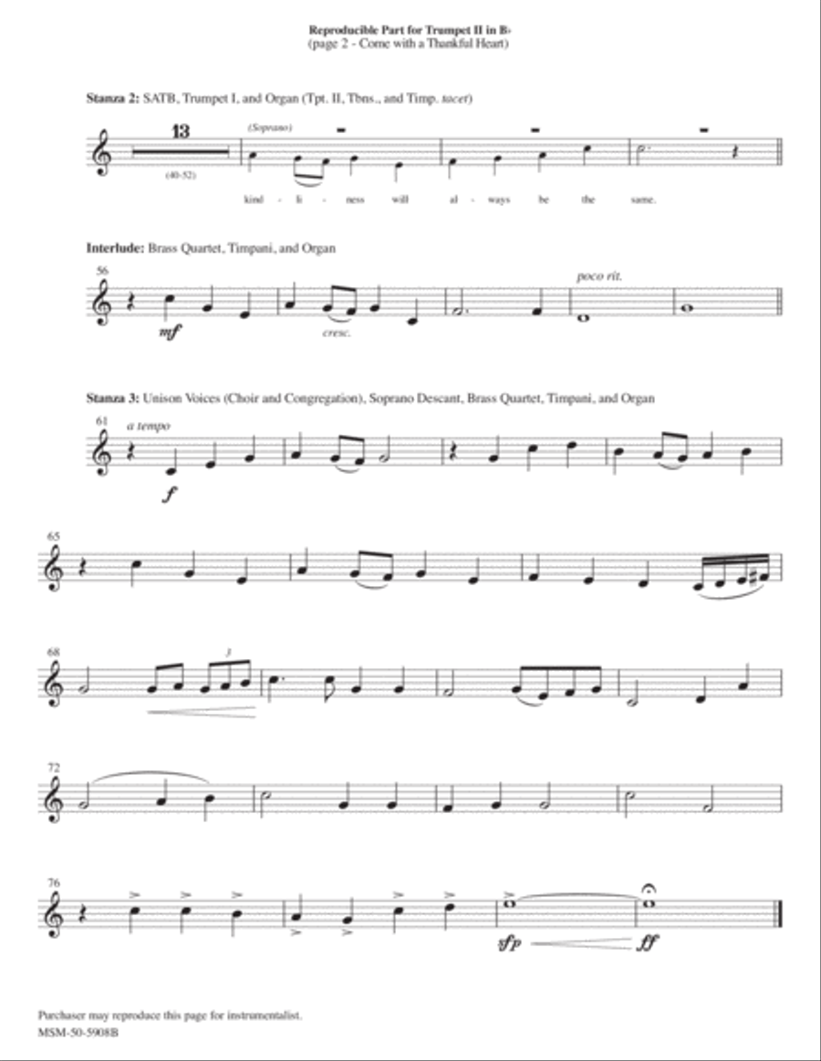 Come with a Thankful Heart Choir scores gallery preview page 6