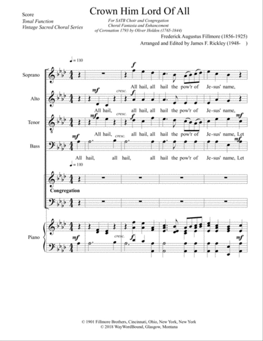 Crown Him Lord Of All 4-Part scores gallery preview page 1