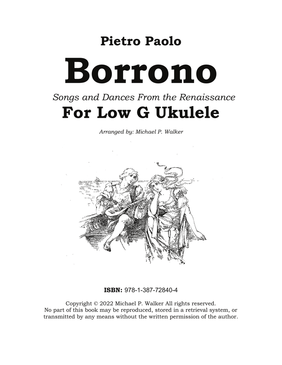 Pietro Paolo Borrono Songs and Dances From the Renaissance For Low G Ukulele Ukulele scores gallery preview page 1