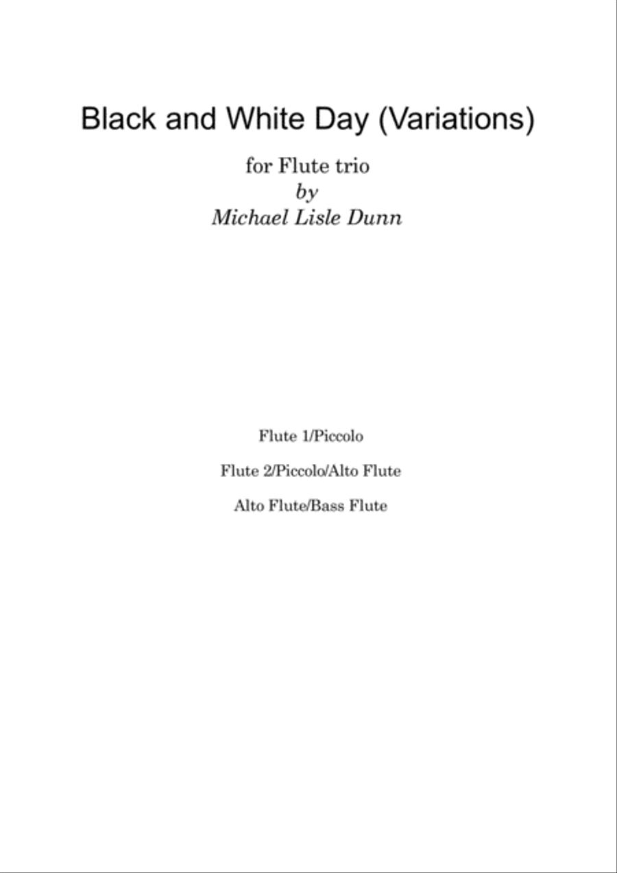Black and White Variations for Flute Trio Flute Trio scores gallery preview page 1