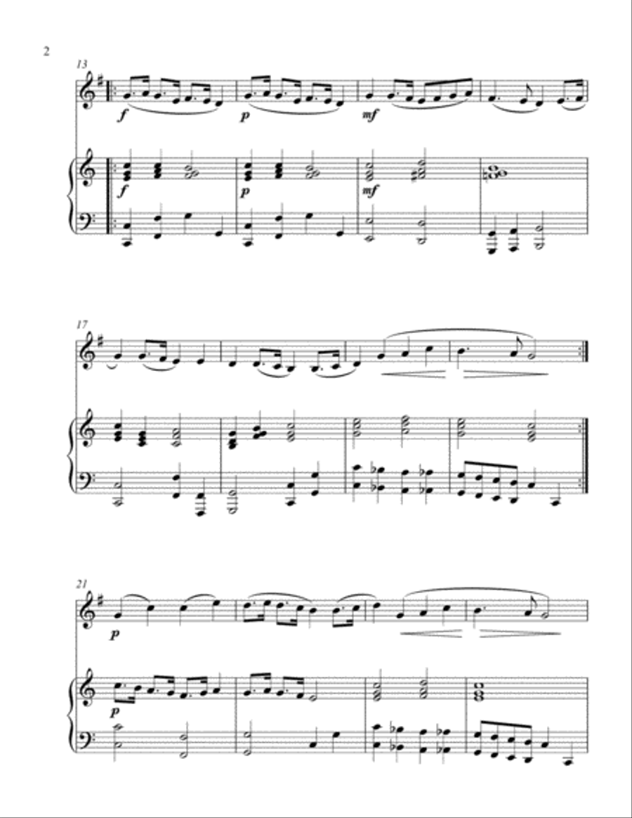 Country Gardens (treble F instrument solo) Horn scores gallery preview page 3