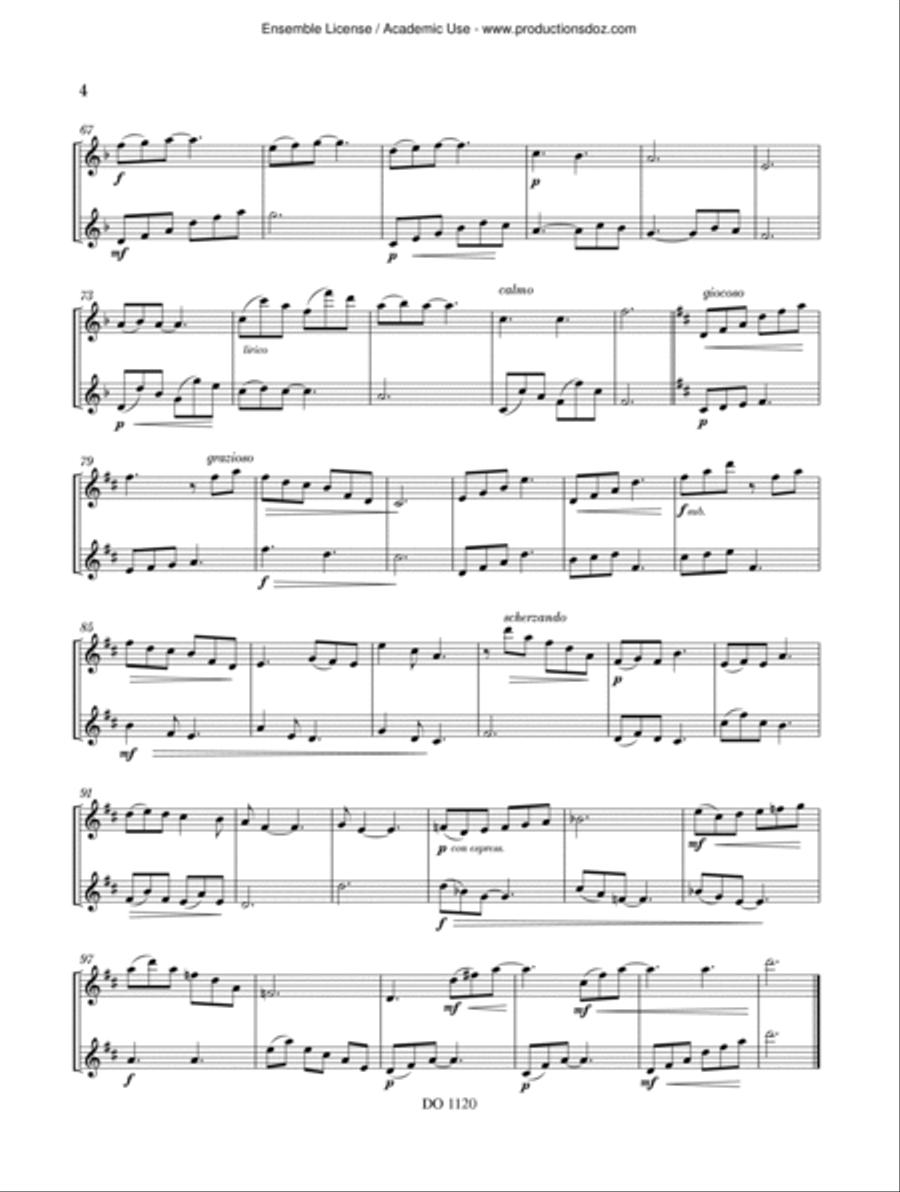 Paris volage Flute Duet scores gallery preview page 4