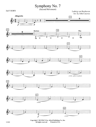 Symphony No. 7 (Second Movement): 3rd F Horn