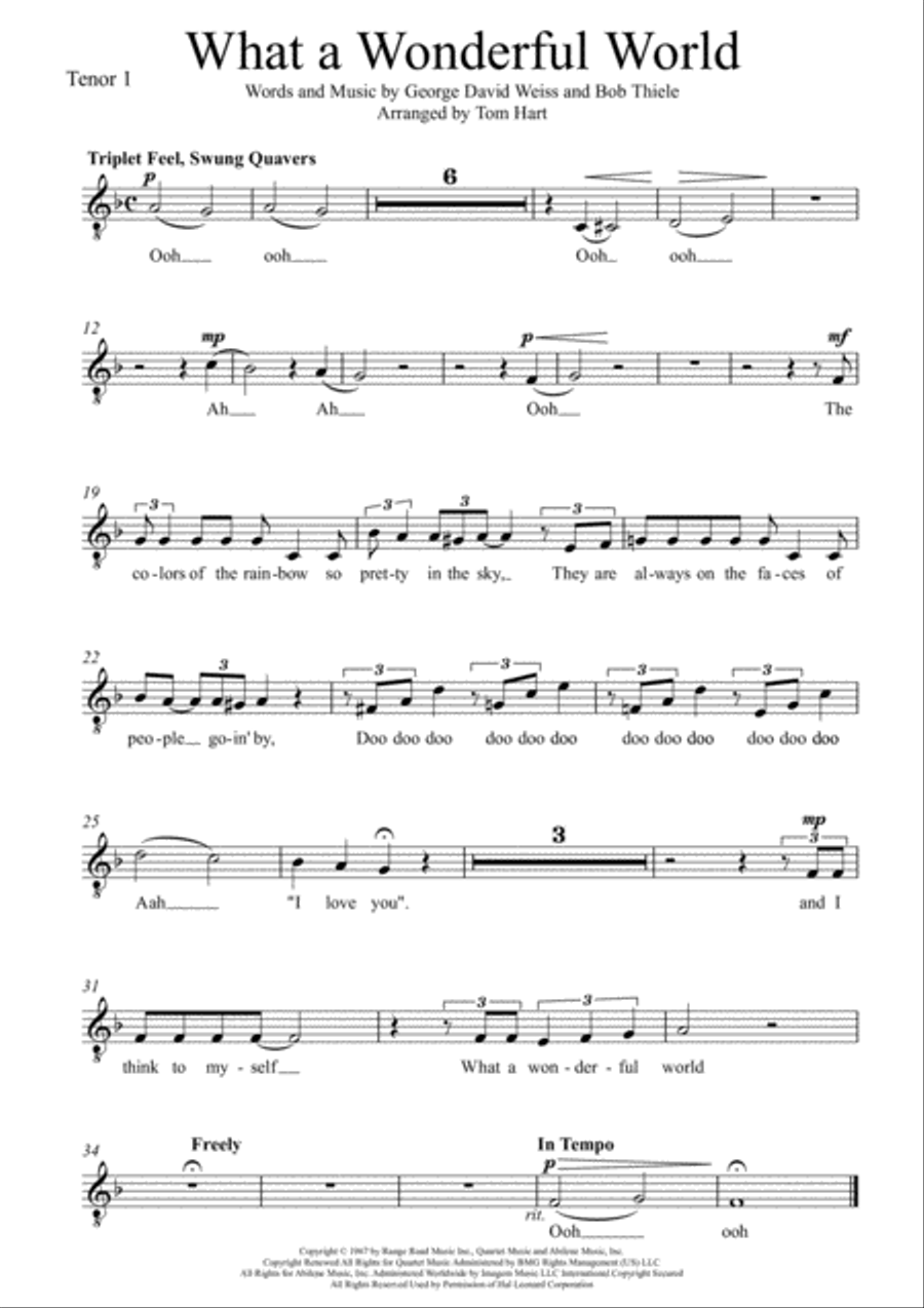 What A Wonderful World 3-Part scores gallery preview page 4