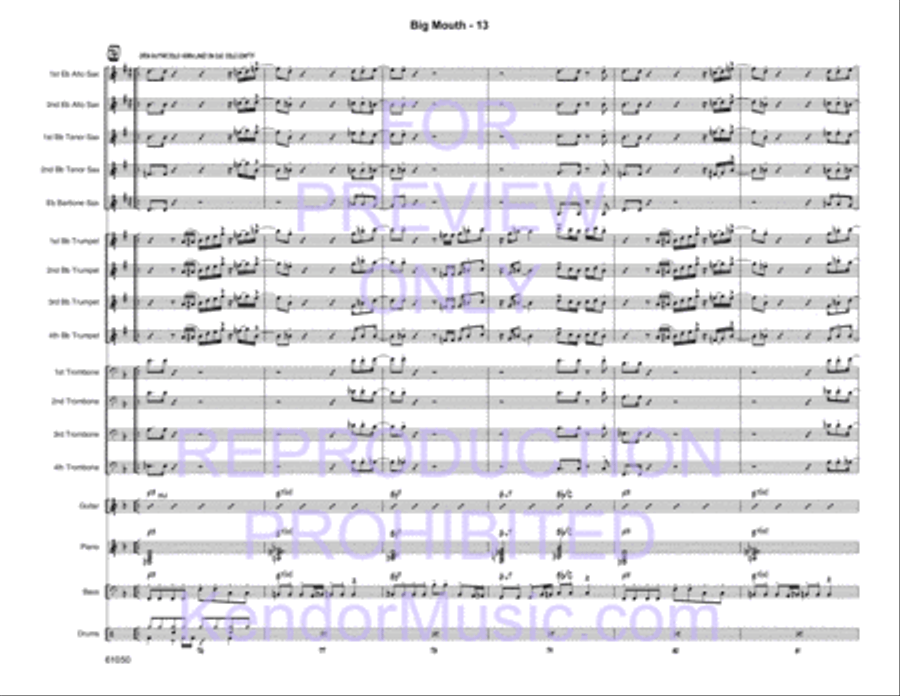 Big Mouth (Full Score) Jazz Ensemble scores gallery preview page 15