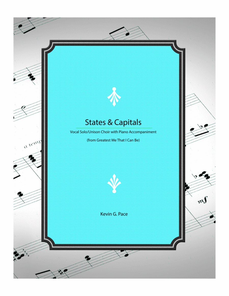 States & Capitals - vocal solo or unison choir with piano accompaniment Unison Choir scores gallery preview page 1