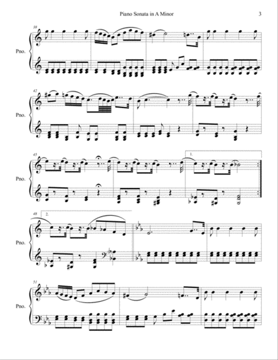 Piano Sonata in A Minor - 1st Movement Piano Solo scores gallery preview page 3