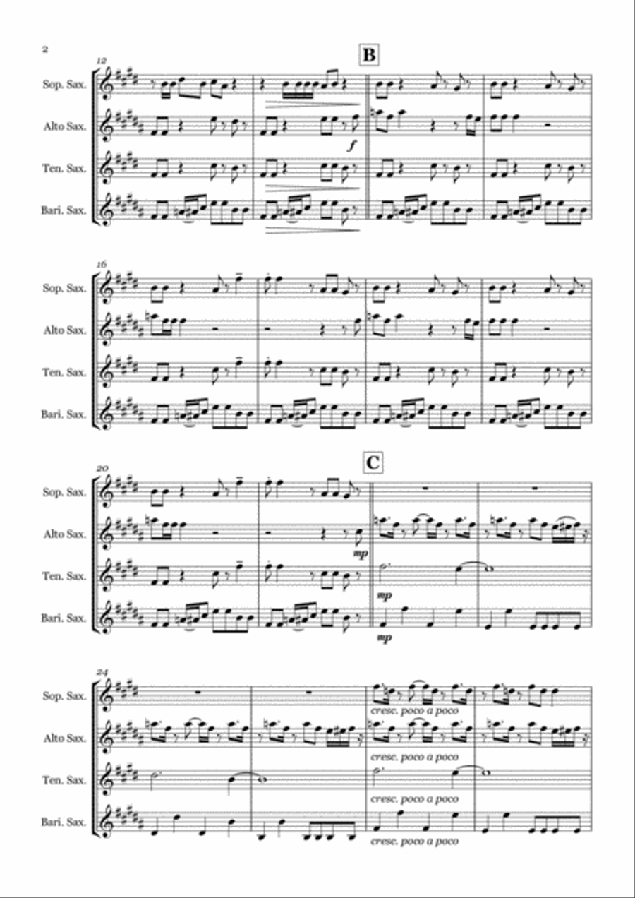 Ghostbusters Saxophone Quartet scores gallery preview page 2