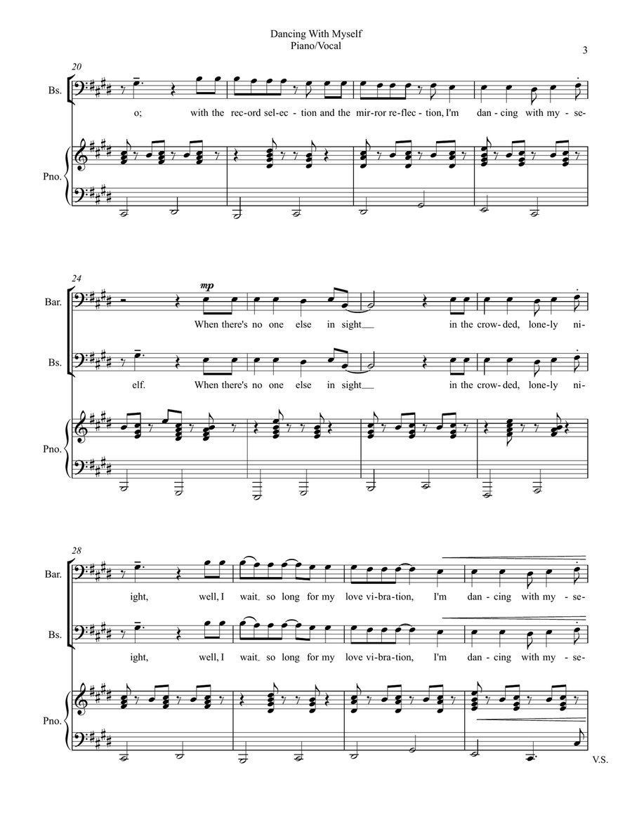 Dancing With Myself TTBB scores gallery preview page 3