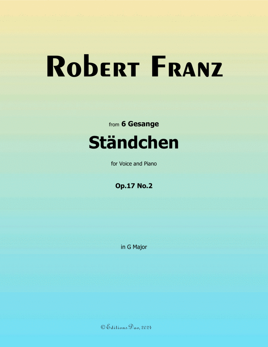 Standchen, by Robert Franz, in G Major Voice scores gallery preview page 1