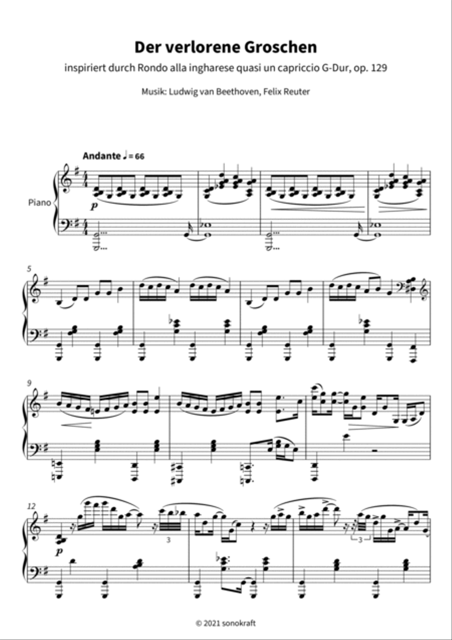 Der verlorene Groschen Piano scores gallery preview page 3