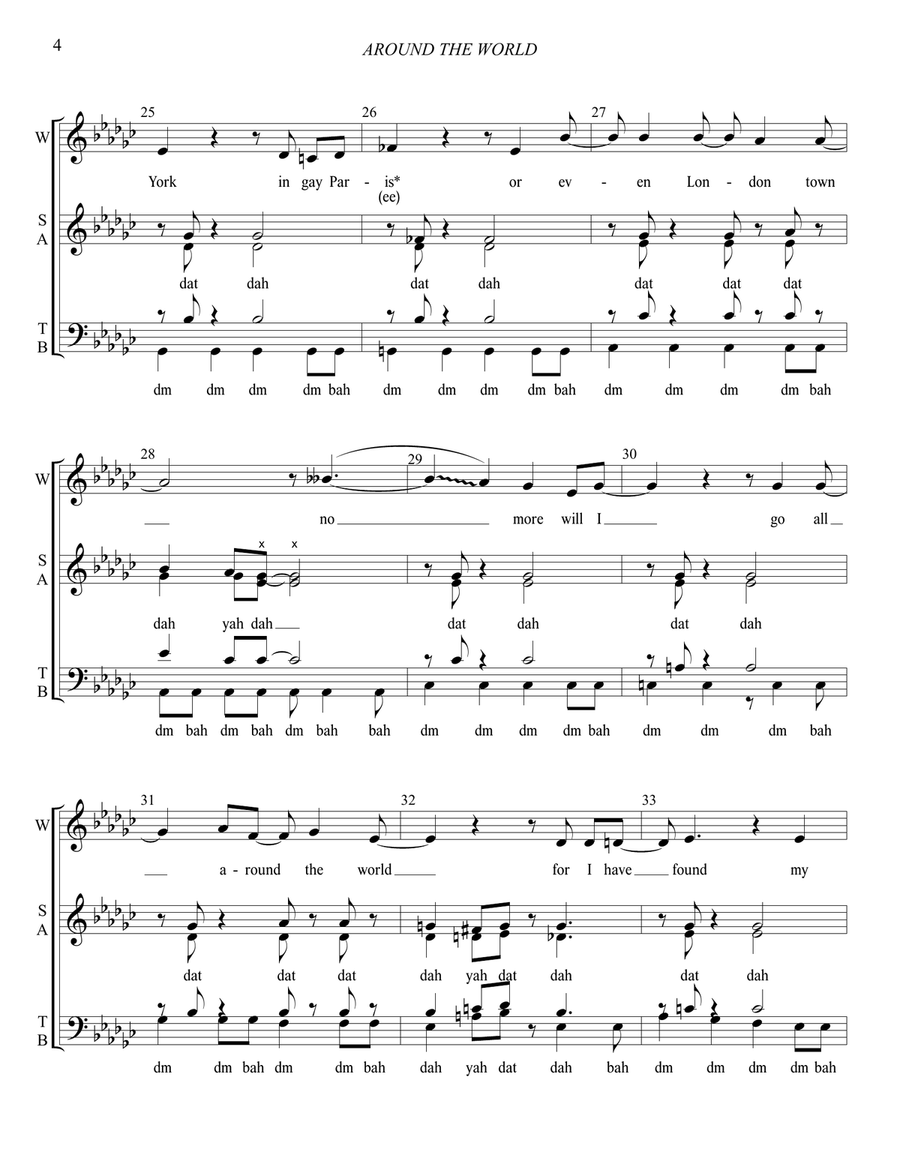 Around The World Around The World 4-Part scores gallery preview page 5