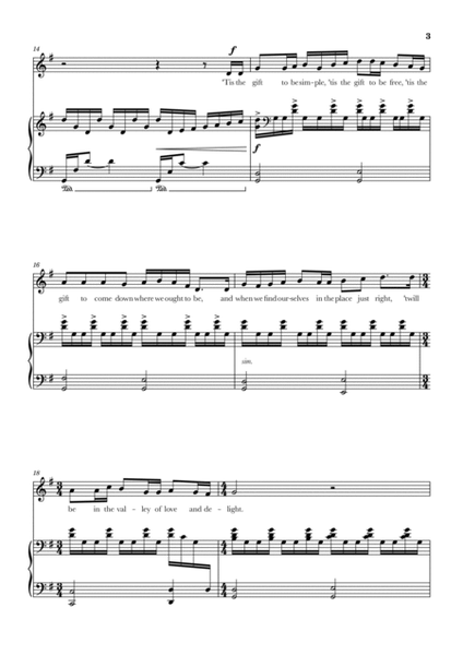 Simple Gifts - Higher Key (G major) image number null