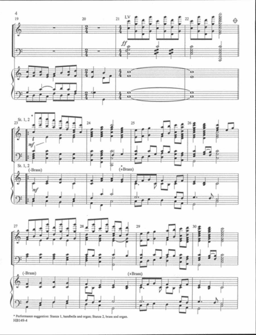 Christ the Lord Is Risen Today - organ and handbell score Handbell Choir scores gallery preview page 4