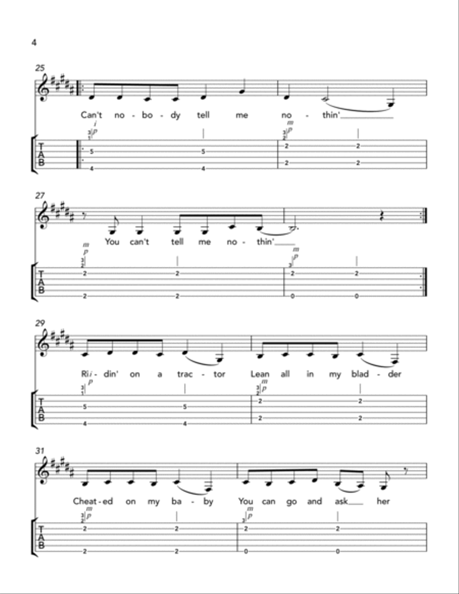 Old Town Road (remix) Old Town Road (remix) Electric Guitar scores gallery preview page 4