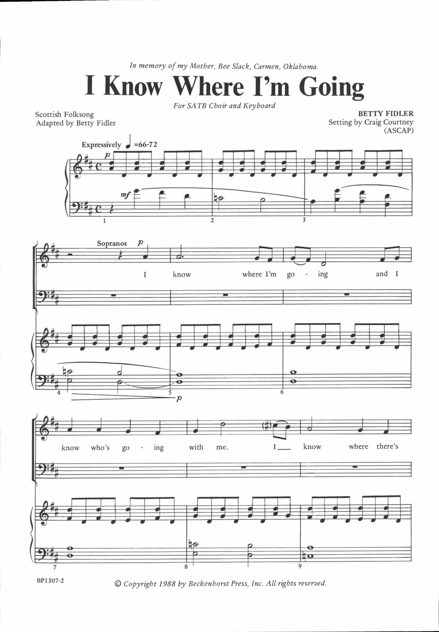 I Know Where I'm Going 4-Part scores gallery preview page 2