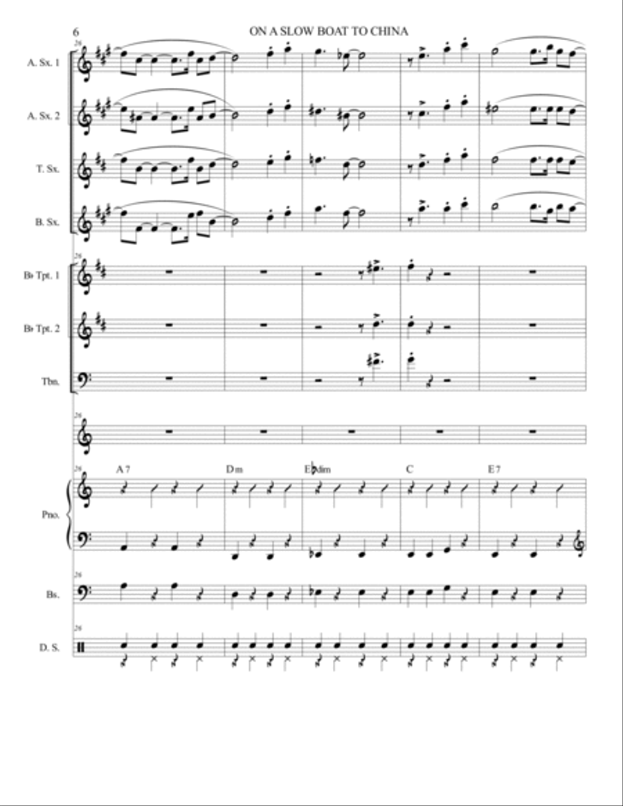 On A Slow Boat To China On A Slow Boat To China Jazz Ensemble scores gallery preview page 6