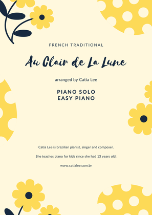 Book cover for Au Clair De La Lune - Piano Solo - Easy Piano