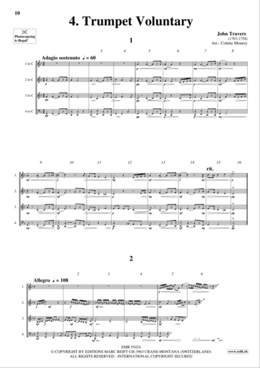 10 Greatest Voluntaries Woodwind Quartet scores gallery preview page 6