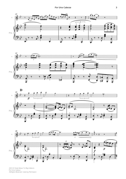 Por Una Cabeza - Flute and Piano - Advanced (Full Score) image number null