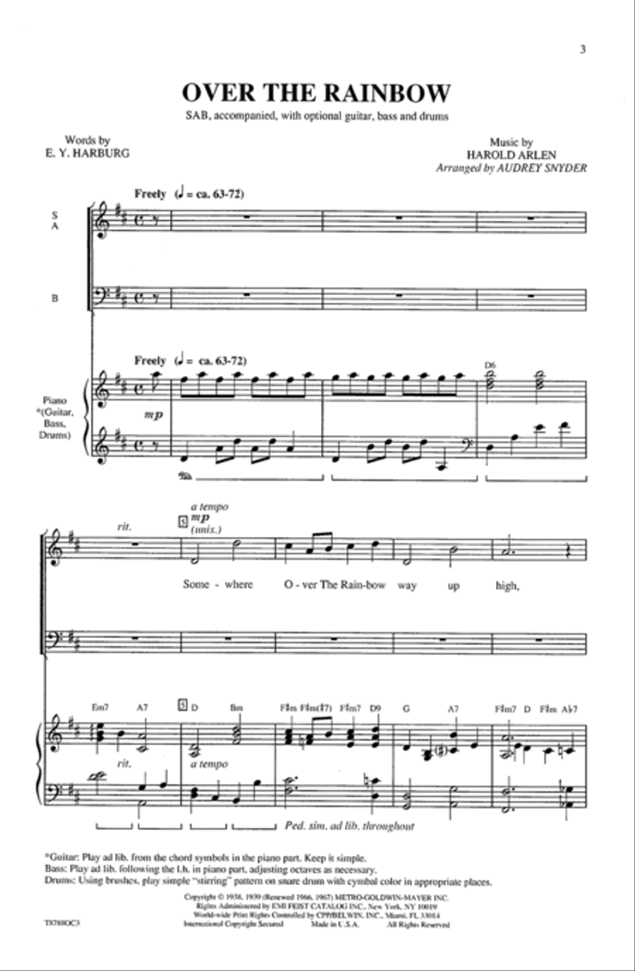 Over the Rainbow 3-Part scores gallery preview page 8
