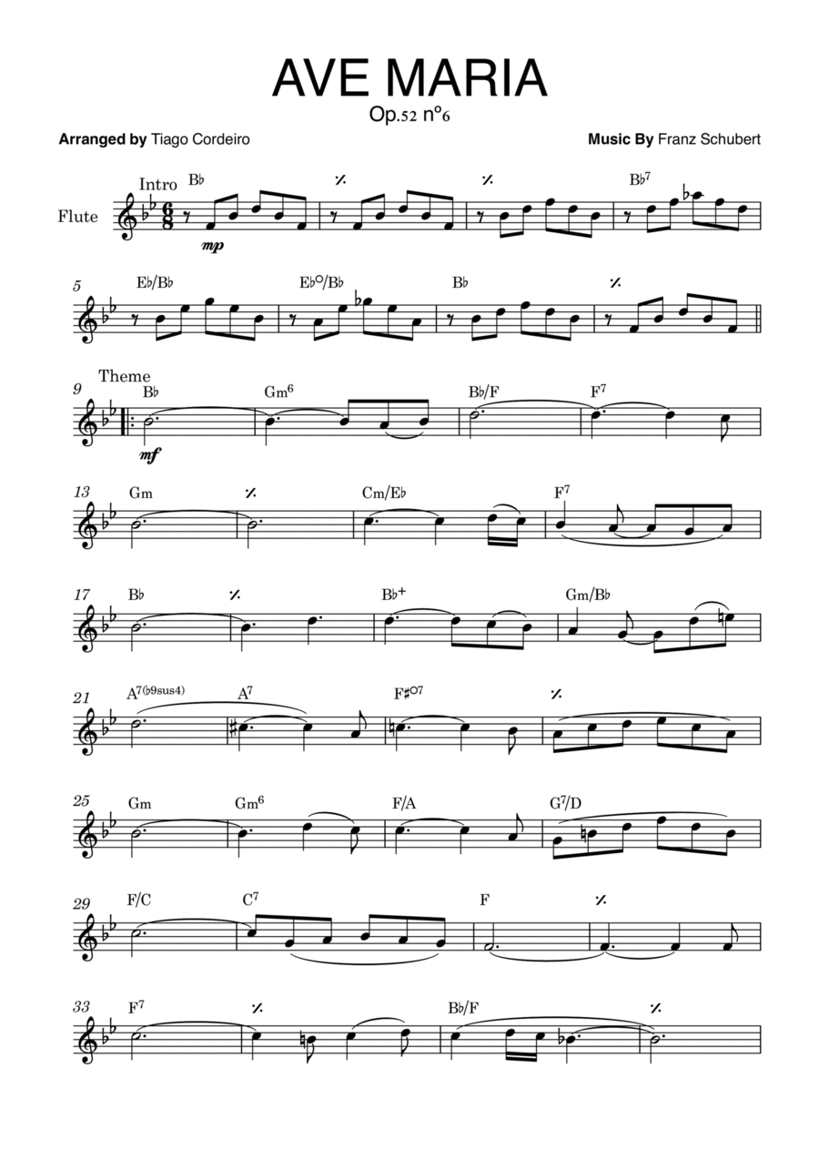 Ave Maria Op.52 nº6 Ave Maria Op.52 nº6 Flute Solo scores gallery preview page 1